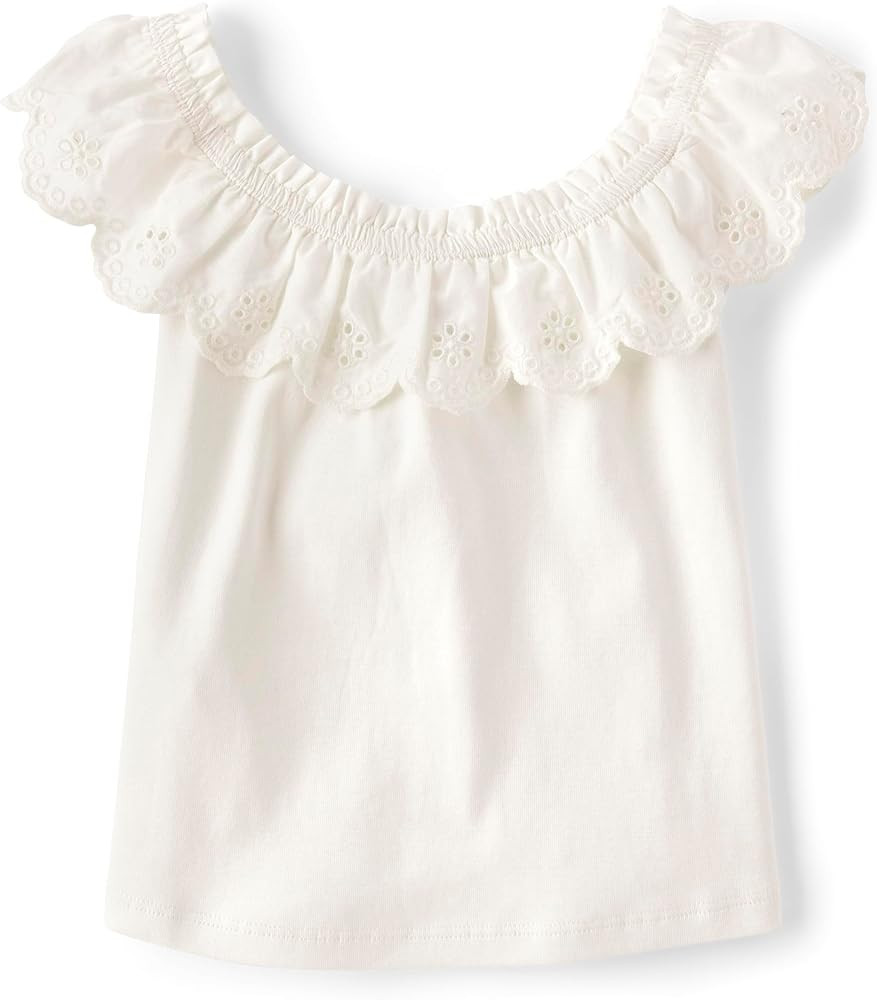 Gymboree Girls' and Toddler Ruffle Front Short Sleeve Top | Amazon (US)