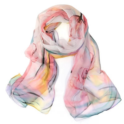 Wrapables Lightweight Sheer Silky Feeling Georgette Scarf, Pink Floral | Target