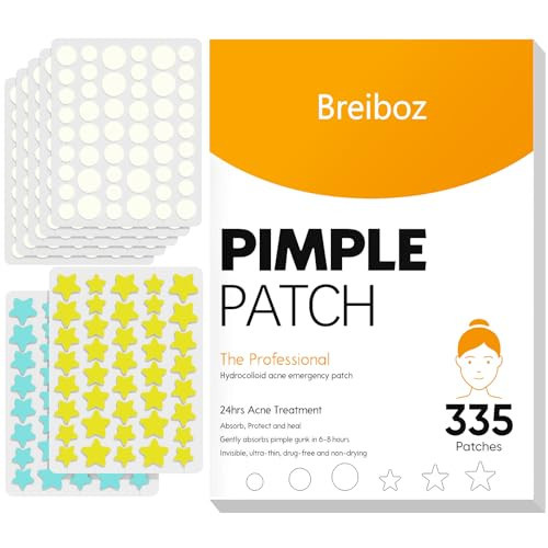 Pimple Patches for Face 335 Patches-255 Round & 80 Star Cute Coloful Acne Patches,Hydrocolloid Pimple Patch Colorful Spot Stickers w/Tea Tree, Salicylic Acid & Cica Oil| Classic & Fashion Zit Covers | Amazon (US)