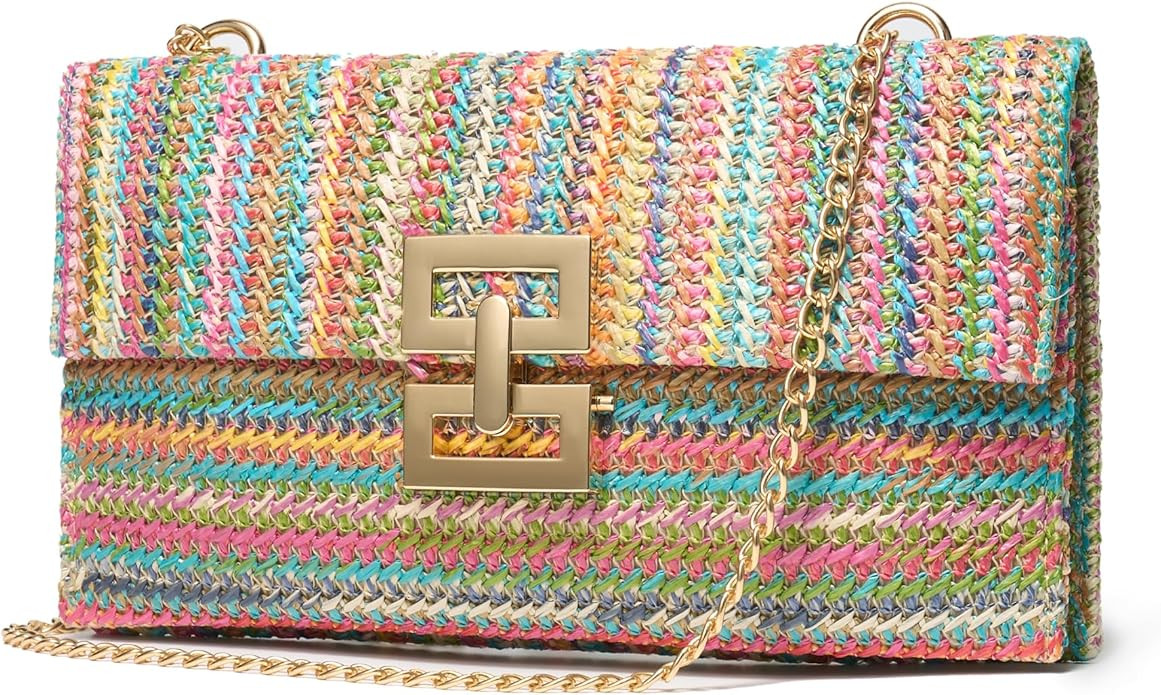 SWEETV CHUNLI Straw Purse Woven Beach Bag Summer Clutch Purse Boho Crossbody Bags for Women Small... | Amazon (US)