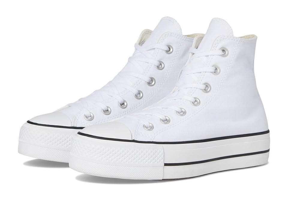 Converse Chuck Taylor All Star High-Top Platform Sneaker Women's Shoes Optical White : 5 B - Medium, Canvas | Zappos