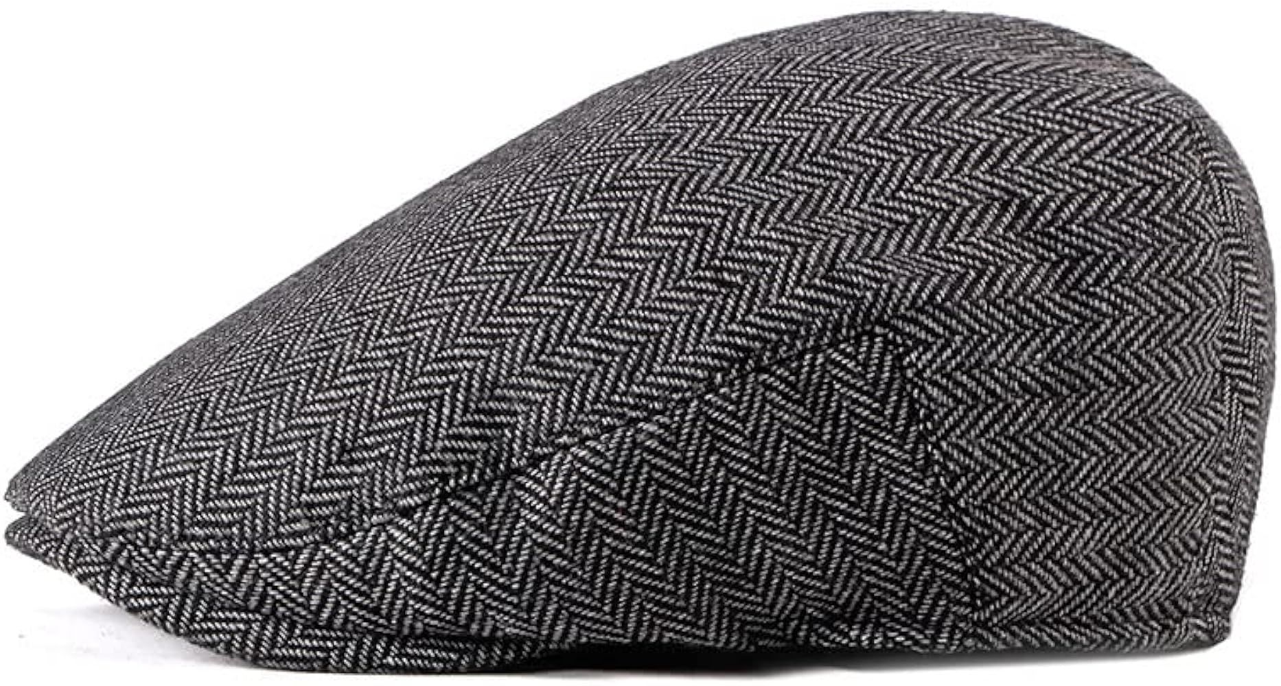 ZKXMP Men's Classic Herringbone Tweed Wool Blend Newsboy Ivy Hat | Amazon (US)
