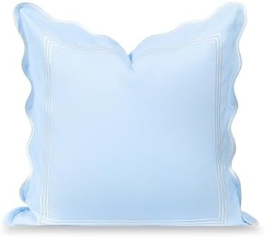 Hofdeco Premium Coastal Grandmillennial Scalloped Patio Indoor Outdoor Throw Pillow Cover Only, 2... | Amazon (US)