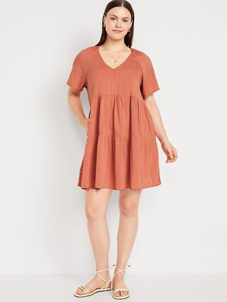 V-Neck Mini Swing Dress | Old Navy (US)