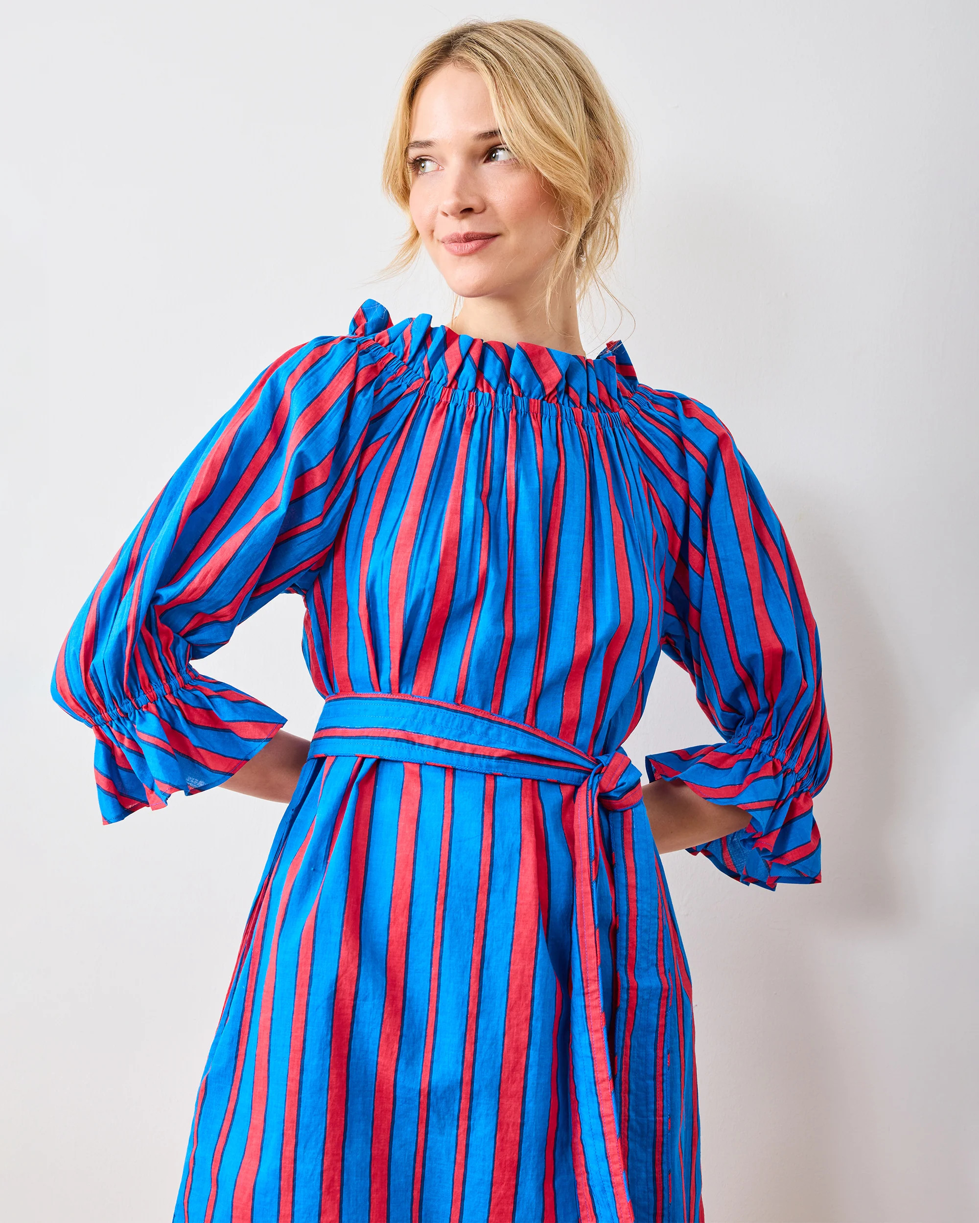 PF + Pencil & Paper Co. Nautical Stripes - Wells Dress - Maritime Blue | Printfresh