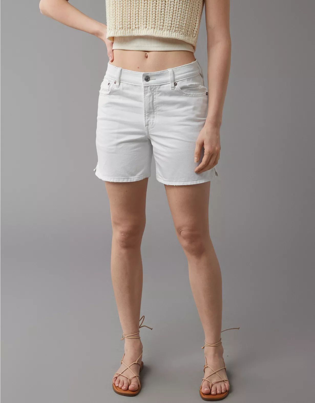 AE Strigid High-Waisted 6" Relaxed Denim Short | American Eagle Outfitters (US & CA)