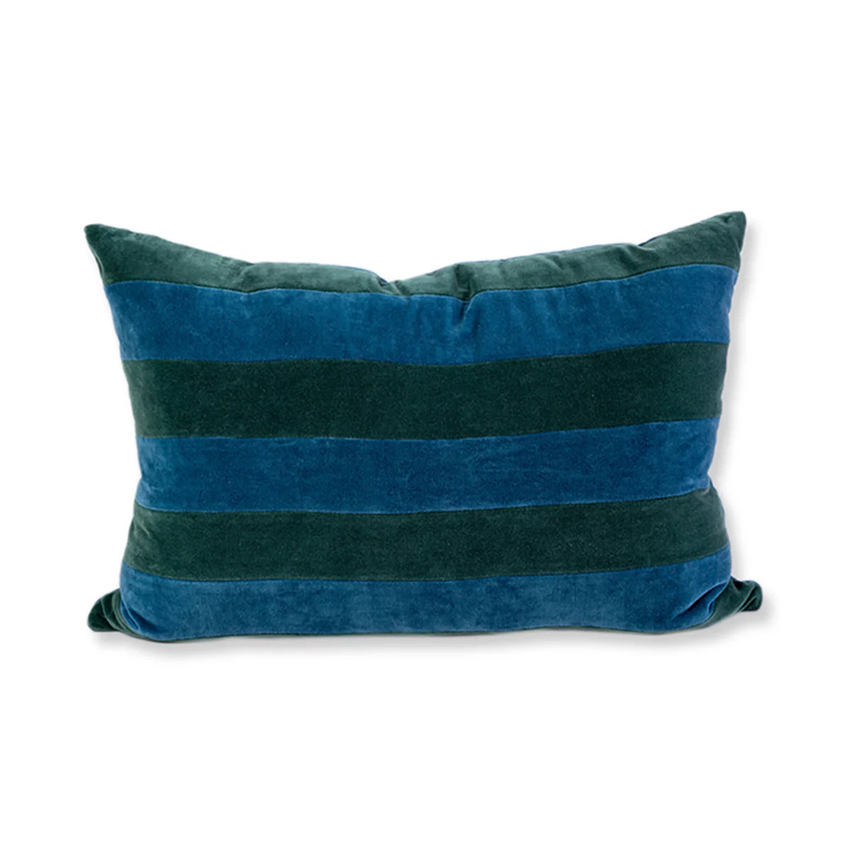 Furbish Studio - Striped Velvet Lumbar Pillow - Green + Peacock | Furbish Studio