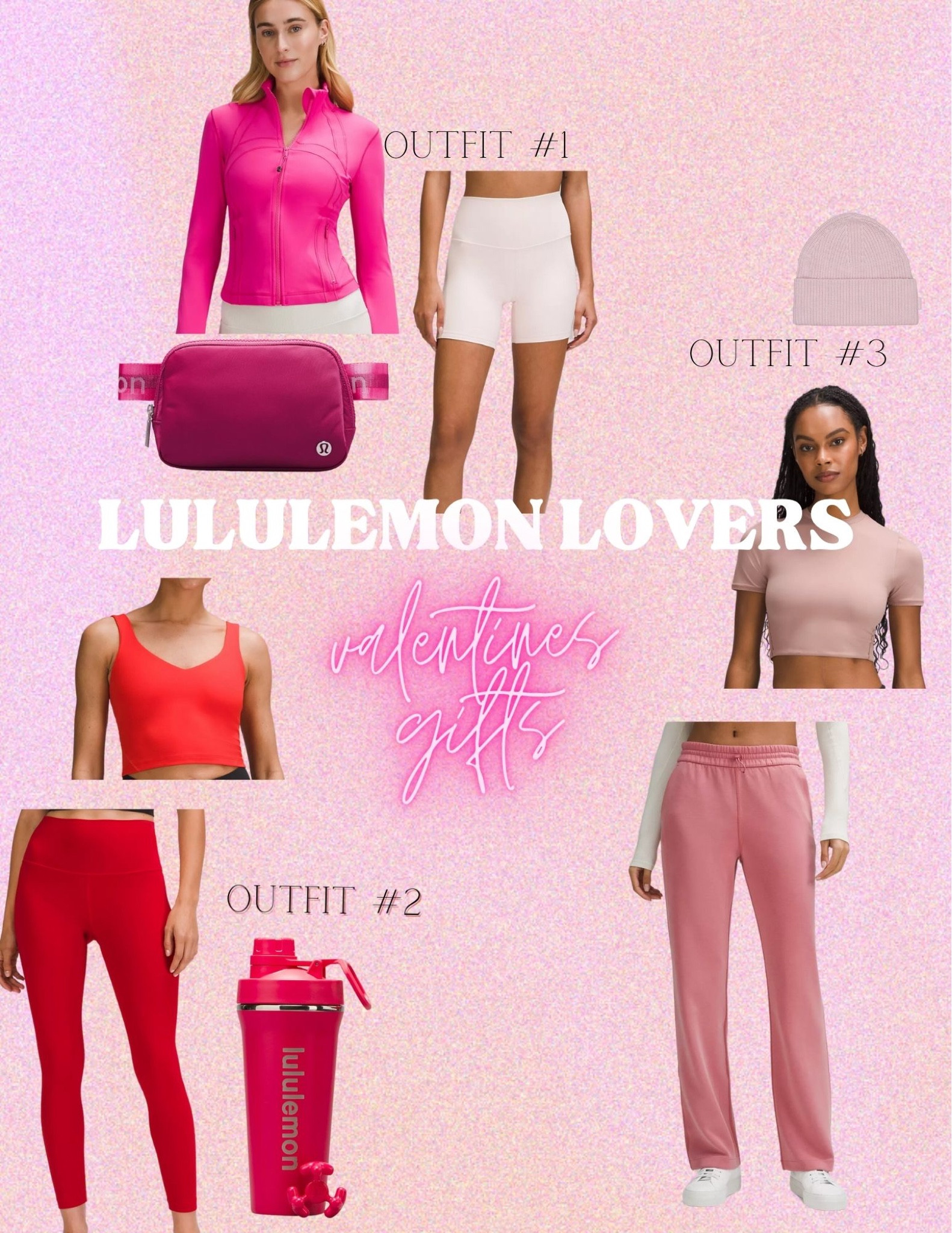 CALLING ALL LULULEMON LOVERS! I made 3 perfect outfit ideas to get your girl for Valentine’s Day if she loves Lululemon 🎀 

#LTKGiftGuide #LTKfitness #LTKSeasonal