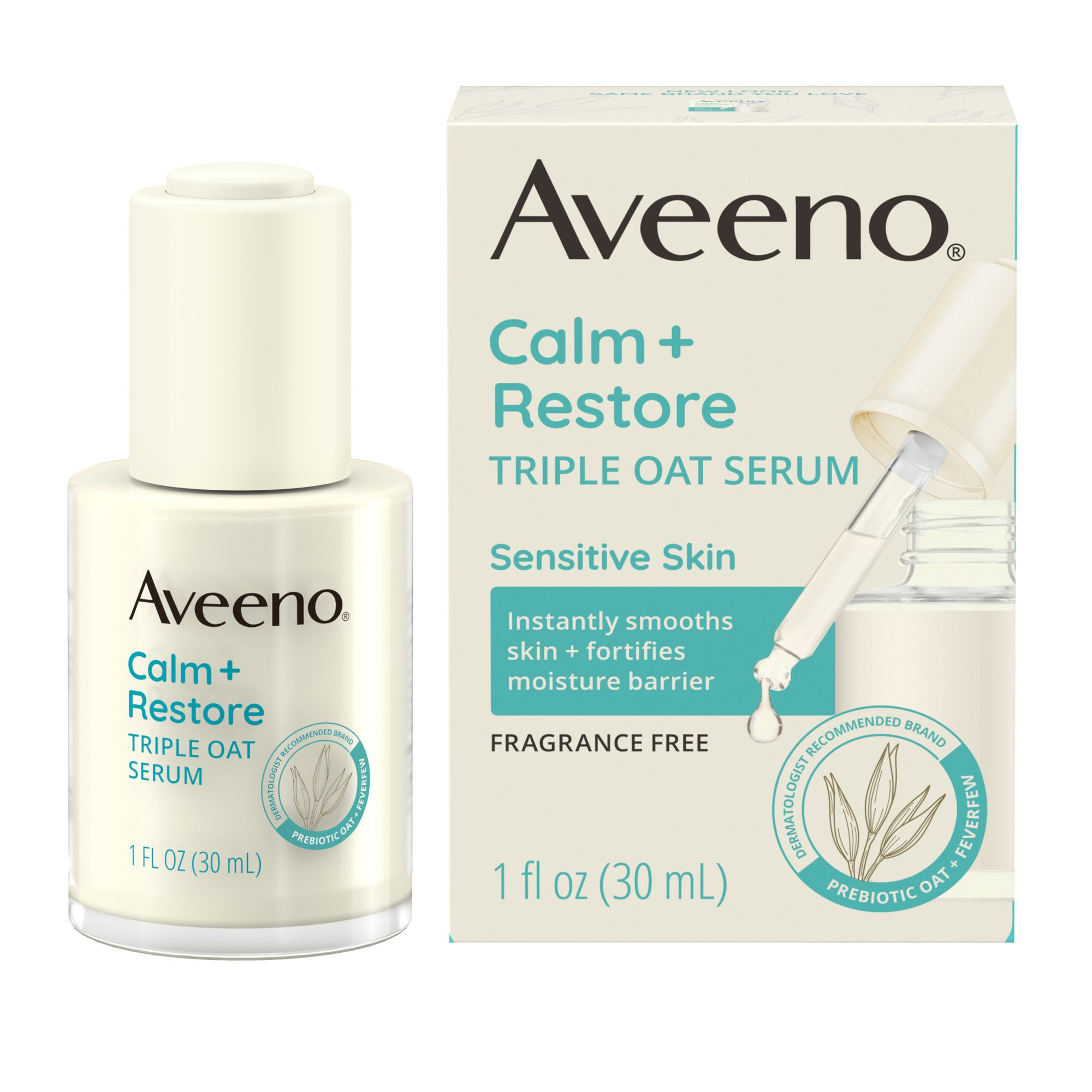 Aveeno Calm + Restore Triple Oat Sensitive Skin Face Serum, 1 fl. oz | Walmart (US)
