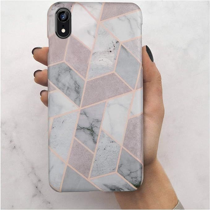 iPhone XR Case,LUMARKE Cute Geometric Grey Marble Fashion Design Men Women Girls,Slim-Fit Matte T... | Amazon (US)