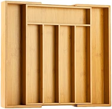 Bellsal Silverware Organizer Kitchen Drawer Organizer Expandable Bamboo Utensil Holder Cutlery Tr... | Amazon (US)