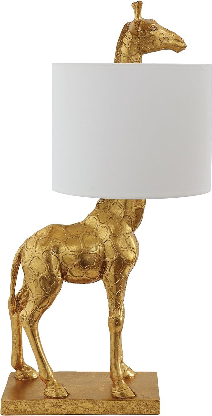 Creative Co-Op Gold Giraffe Lamp with Linen Shade | Amazon (US)