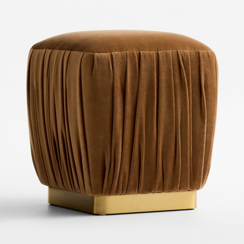 Velvet Goodbye Ottoman by Laura Harrier and Tiffany Howell | Crate & Barrel