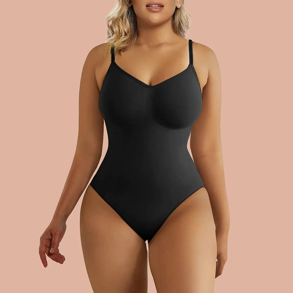 SHAPERX Tummy Control Shapewear Adjustable Straps Seamless Thong Body Shaper | ShaperX - NOT LIVE