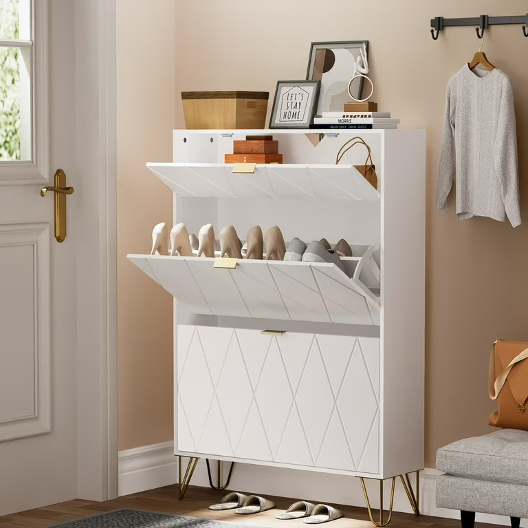 Eclife Entryway Furniture Shoe Cabinet Flip Down Drawers, Slim Tall Shoe Rack Storage Organizer, ... | Walmart (US)