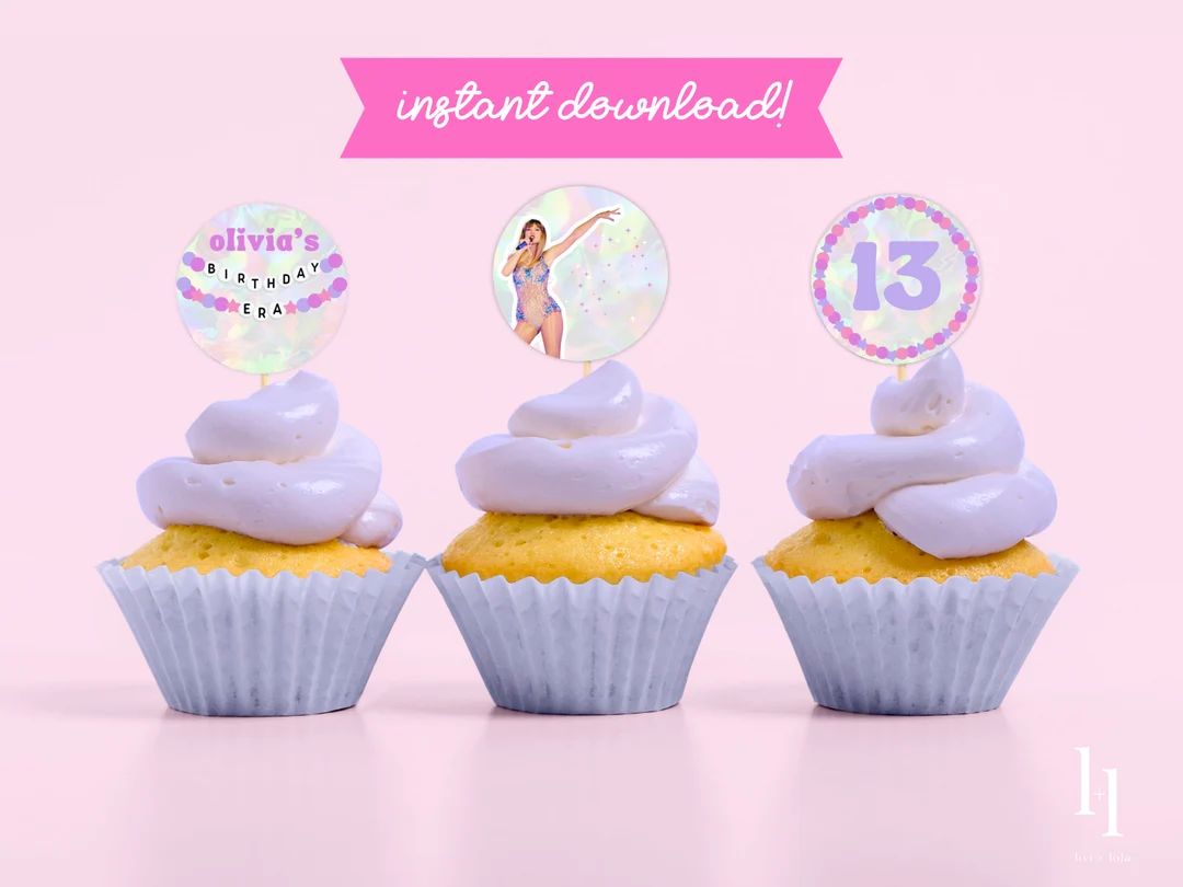 Printable Cupcake Toppers, Taylor Swift Birthday, Eras Tour Birthday Party, Friendship Bracelet C... | Etsy (US)