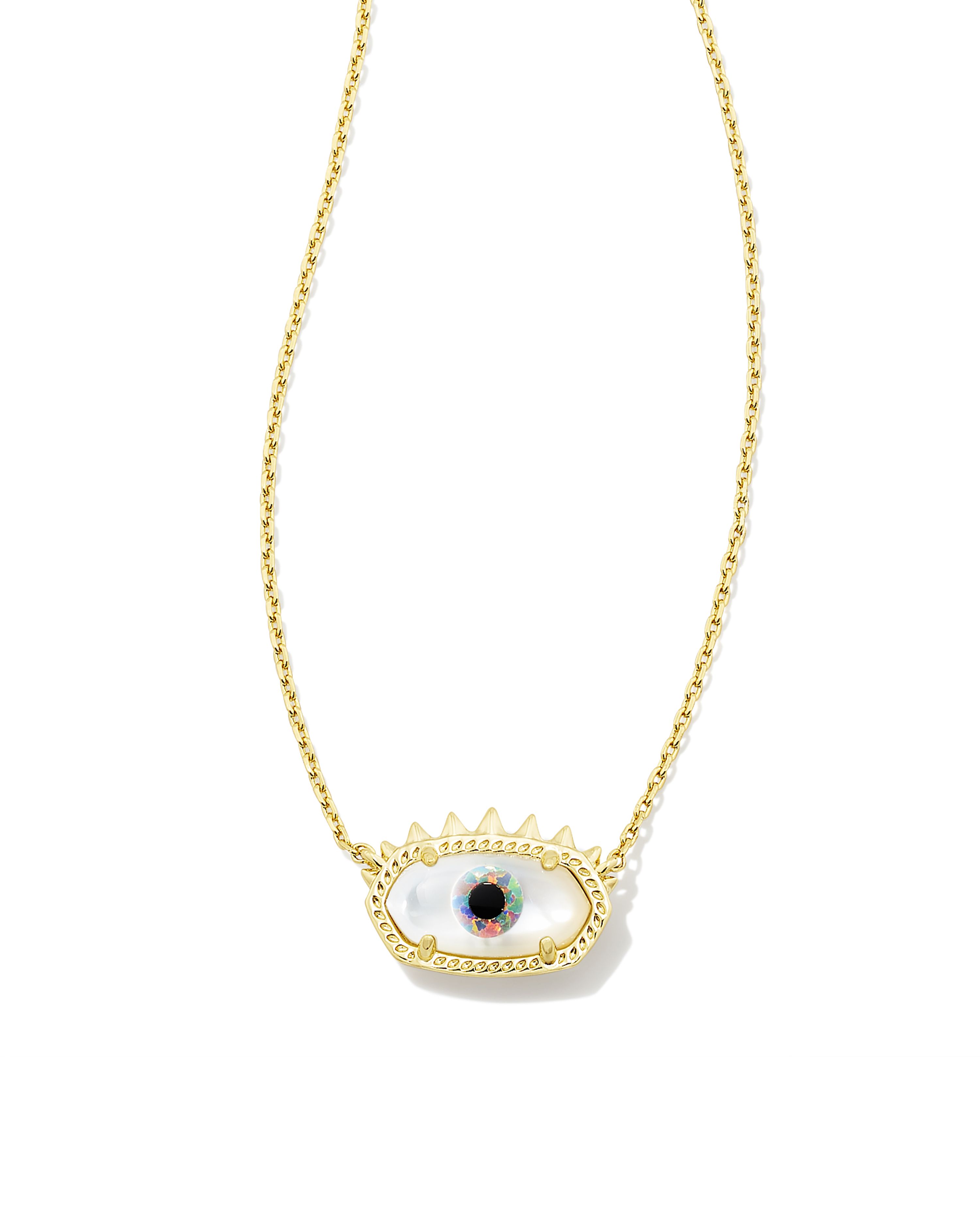 Elisa Evil Eye Gold Short Pendant Necklace in Ivory Mother-of-Pearl | Kendra Scott