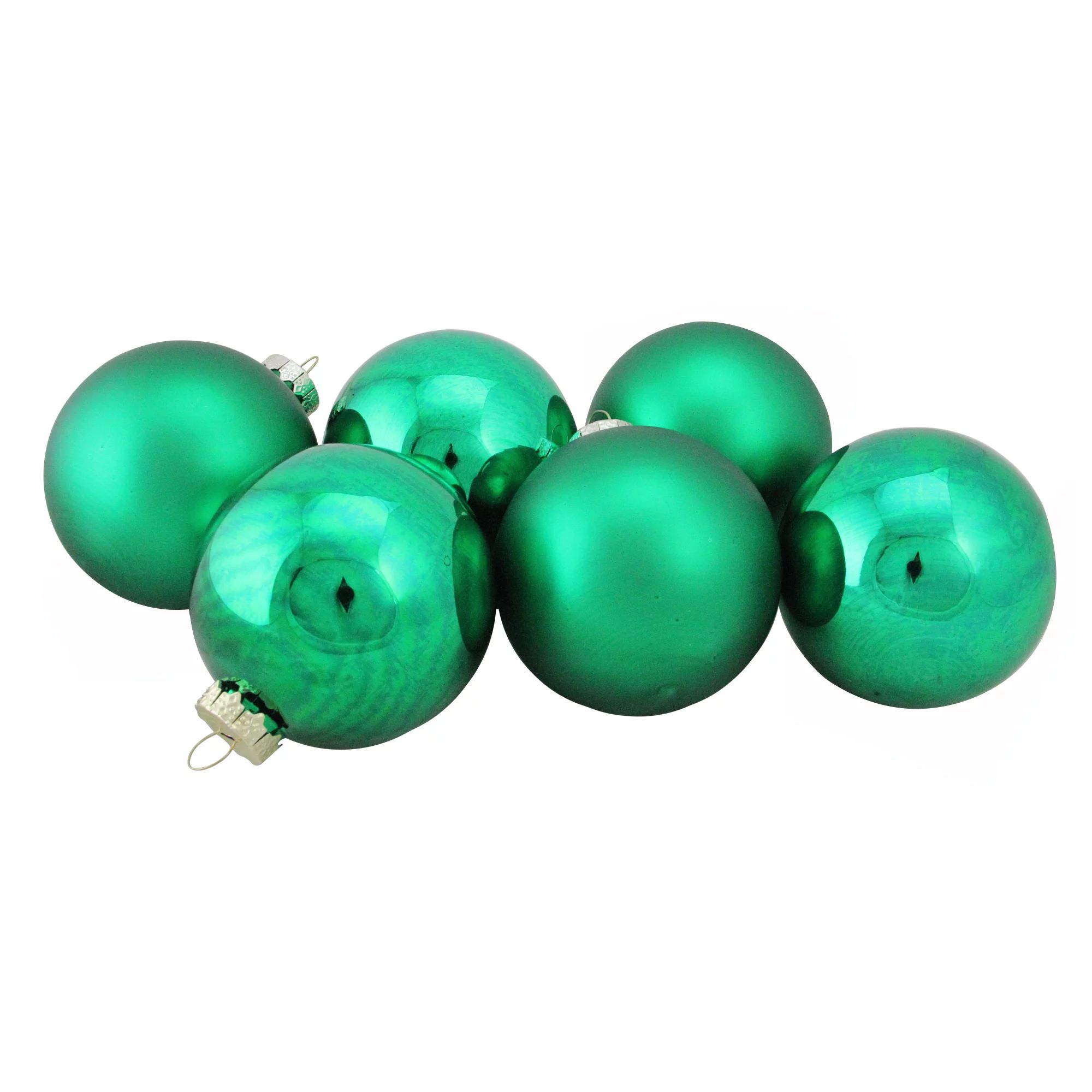 Northlight 6pc Shiny and Matte Glass Ball Christmas Ornament Set 3.25" - Green - Walmart.com | Walmart (US)