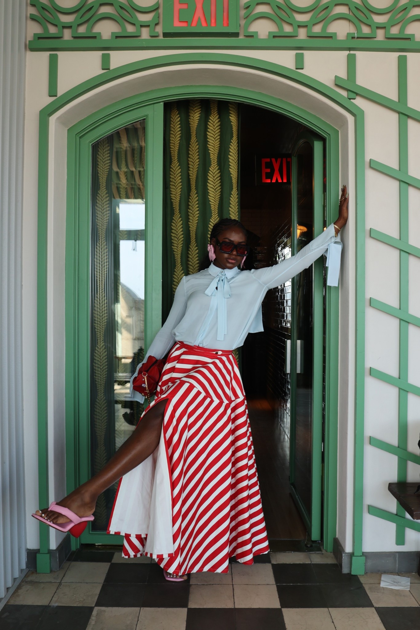 Glasses: Loewe
Shirt: Aiste Hong
Skirt:
House of Aama
Shoes: Yume Yume
Bag: Wolf & Badger

#LTKNYFW