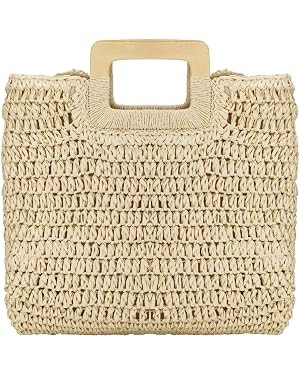 YYW Straw Tote Bag Women Hand Woven Large Casual Handbags Hobo Straw Beach Bag with Lining Pocket... | Amazon (US)