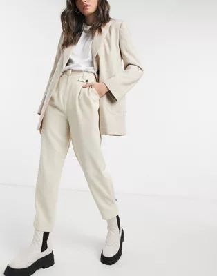Topshop twill trousers in cream | ASOS (Global)
