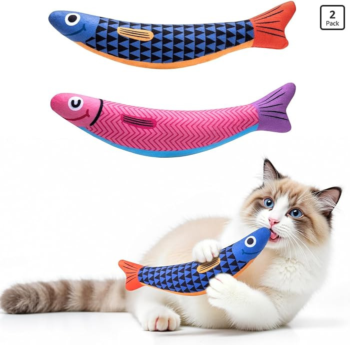 PetBusy Cat Toys with[5000mg A+Natural Catnip &Silvervine] [Baby Grade] Interactive Soft Chew Kic... | Amazon (US)