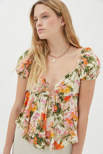 UO Kristina U-Wire Babydoll Top | Urban Outfitters (US and RoW)
