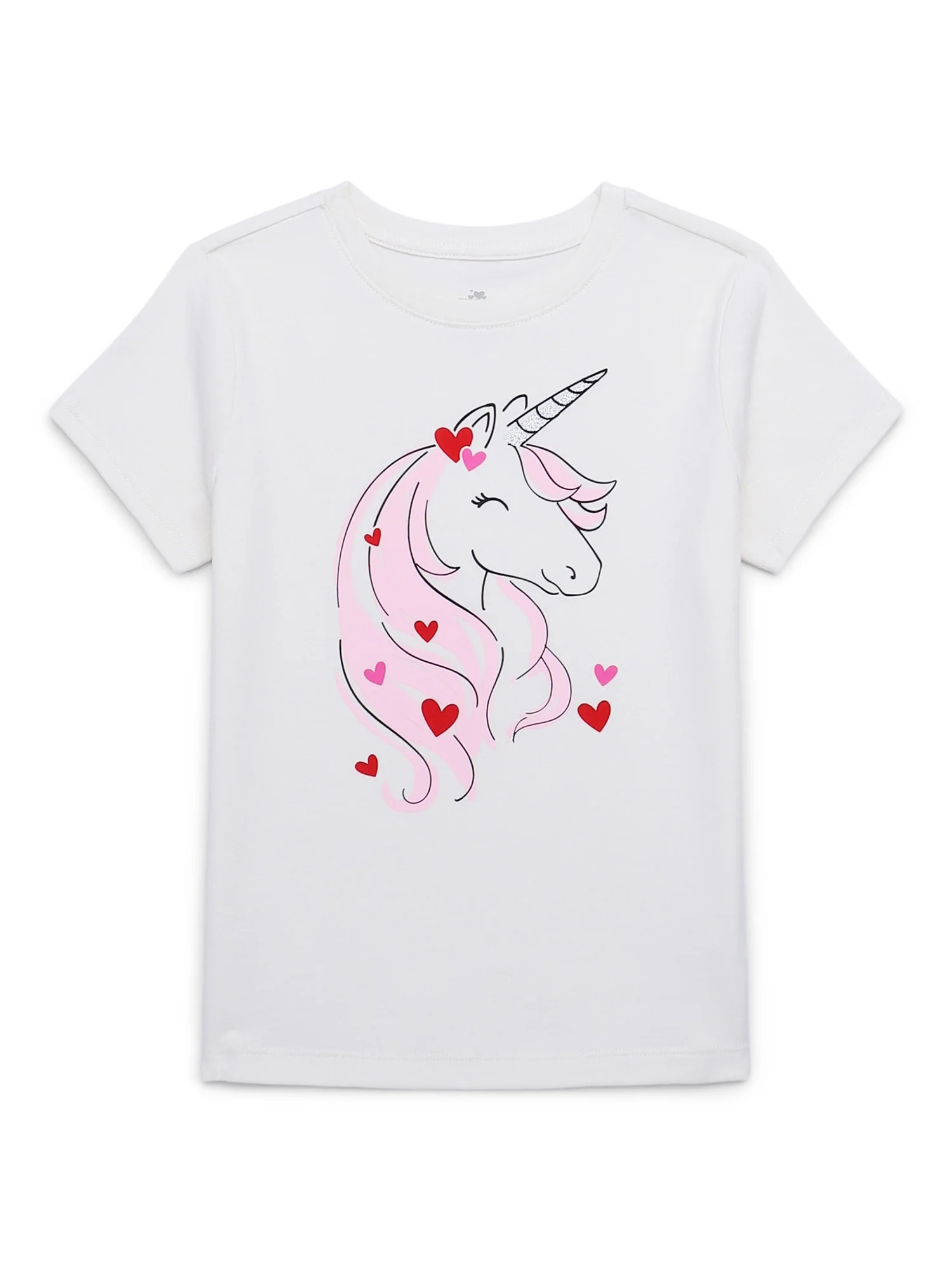 Way to Celebrate Girls Valentine's Day Short Sleeve T-Shirt, Sizes 4-18 | Walmart (US)