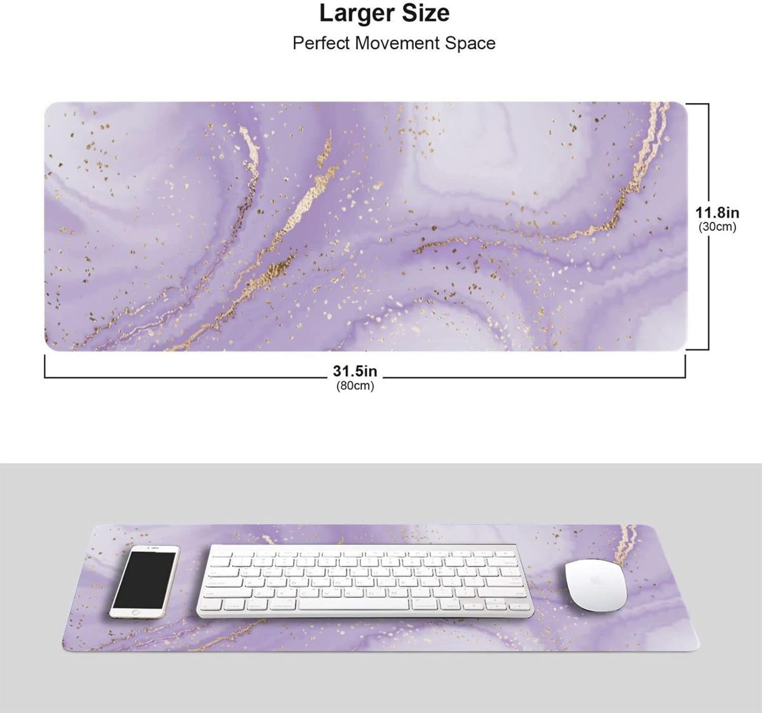 Purple Gold Marble Mouse Pad Gaming XL Large Mousepad Pretty Desk Mat for Women and Girls Long Ex... | Amazon (US)