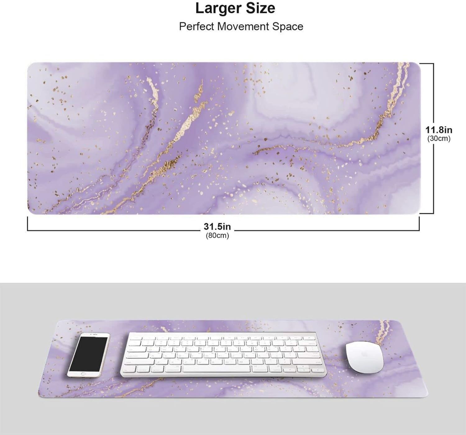 Purple Gold Marble Mouse Pad Gaming XL Large Mousepad Pretty Desk Mat for Women and Girls Long Ex... | Amazon (US)