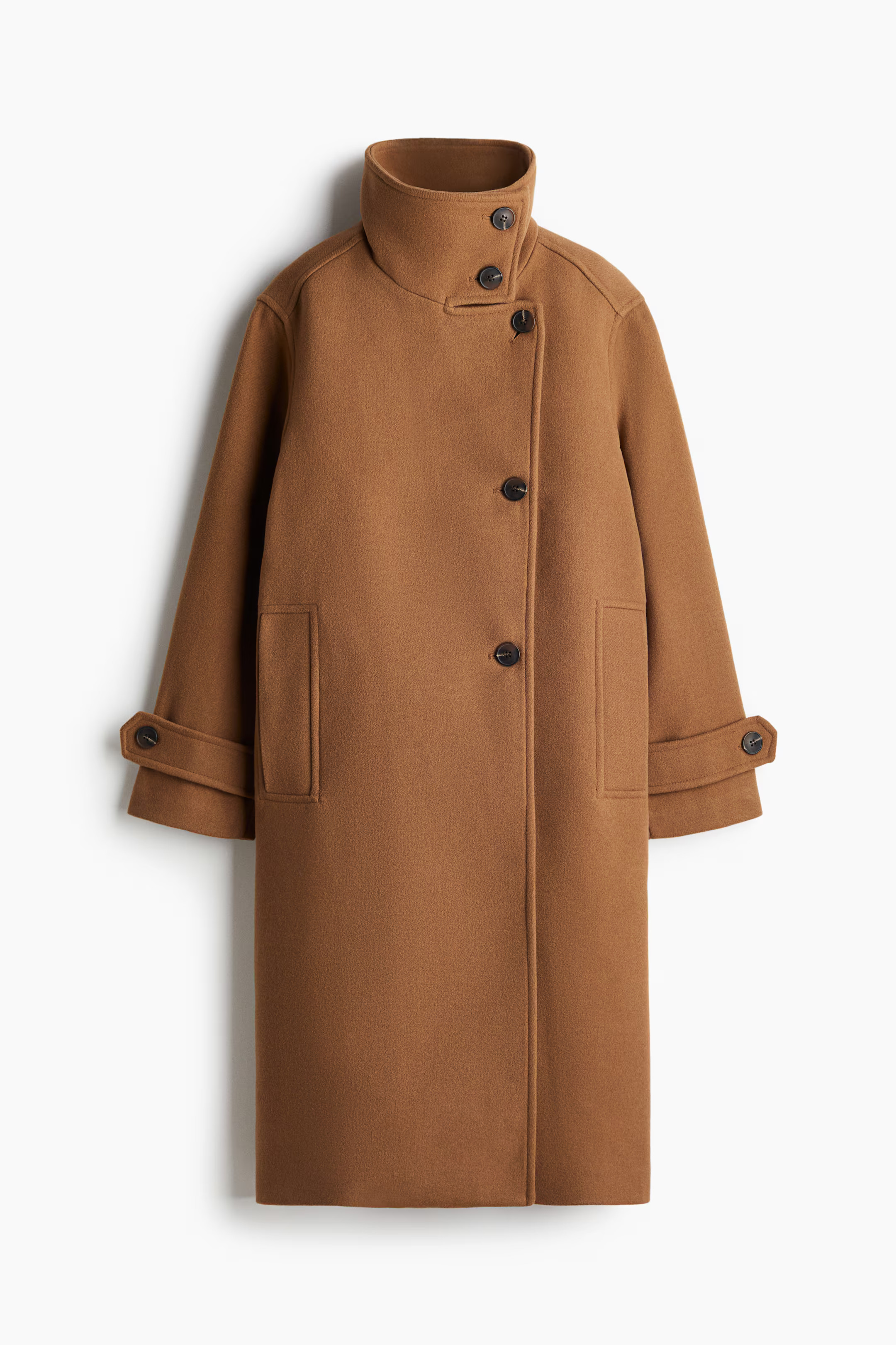 High-Collar Coat - Brown - Ladies | H&M US | H&M (US + CA)