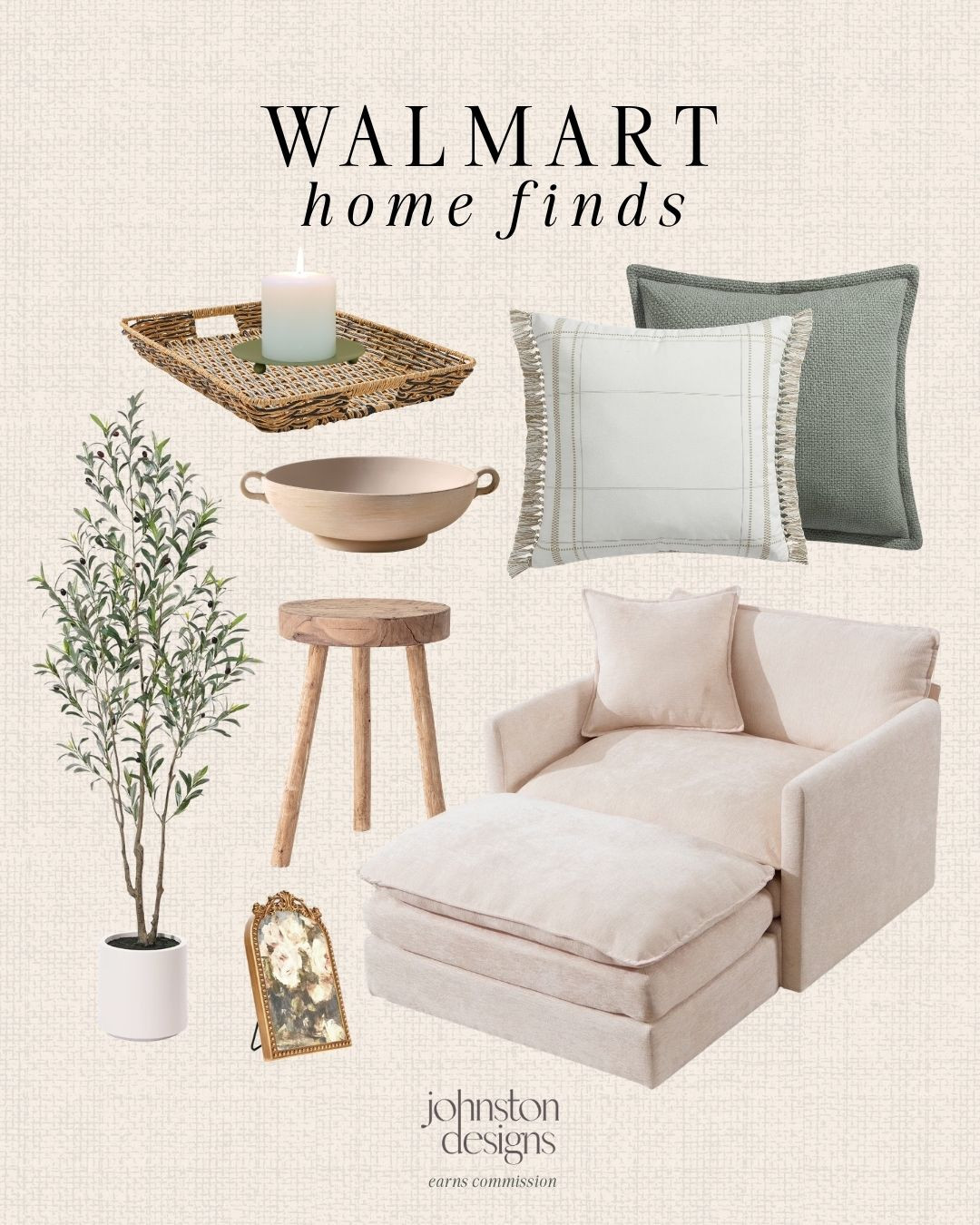 Walmart home finds. 🌿 Neutral decor, cozy textures and timeless pieces for an easy elevated space. All affordable prices!

Walmart home, home decor finds, neutral home decor, cozy home ideas, affordable home decor, living room decor, accent chair styling, walmart finds, budget home, classic home style, comfy chair, wood stool, frame, modern organic style, trending. 

 #LTKHome