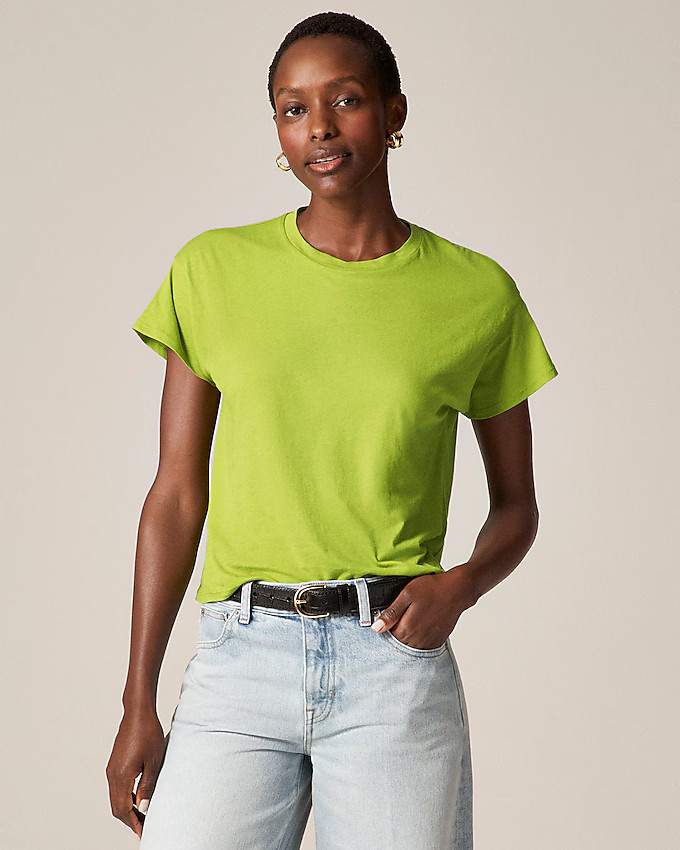Feather jersey cropped T-shirt | J. Crew US