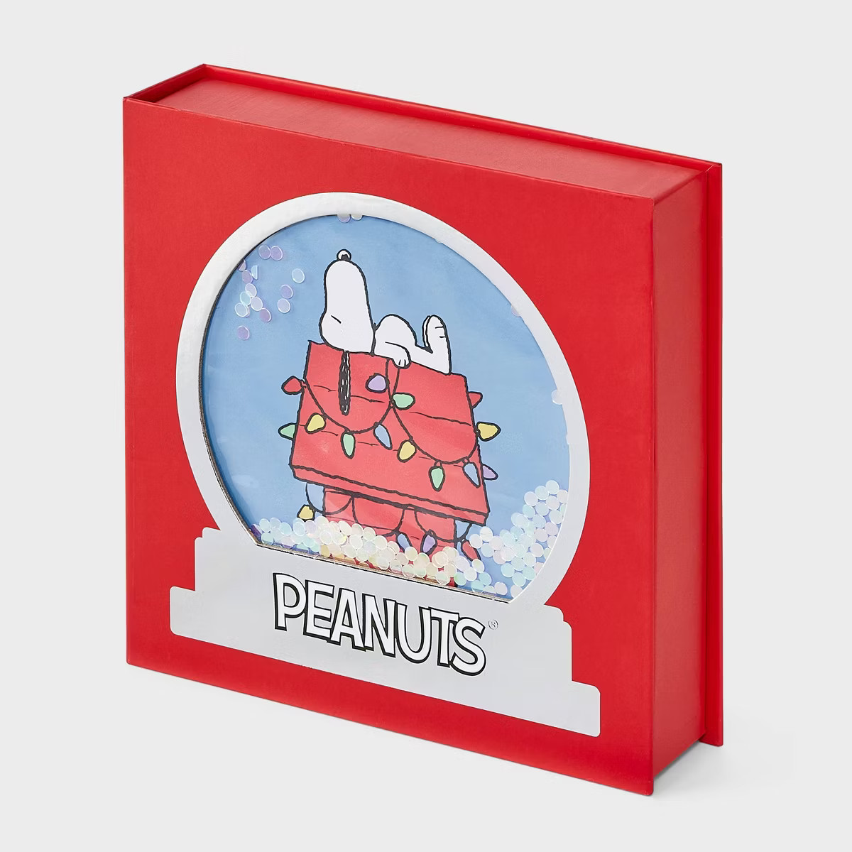 Women's Peanuts Snow Globe Box of Cozy Embroidered Crew Socks - White/Blue 4-10 | Target