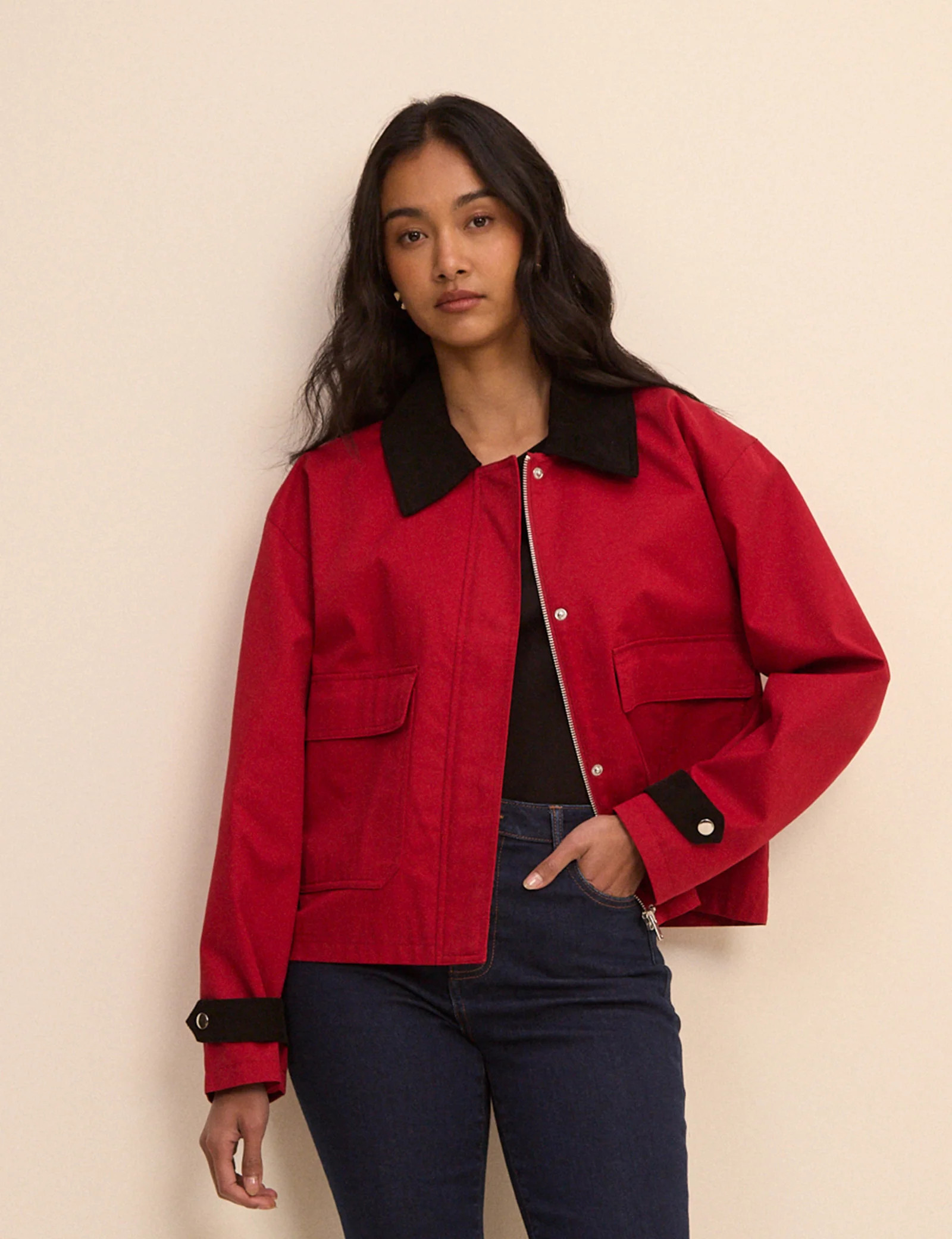 Red Short Freddie Barn Jacket | Nobody's Child