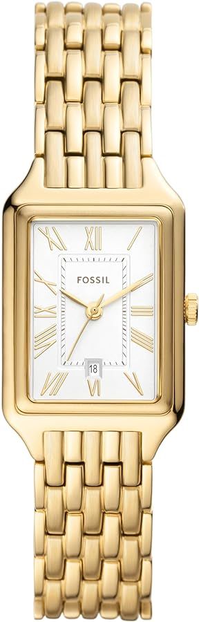 Fossil Raquel Women's Watch with Rectangular Case and Stainless Steel Bracelet or Leather Band | Amazon (US)