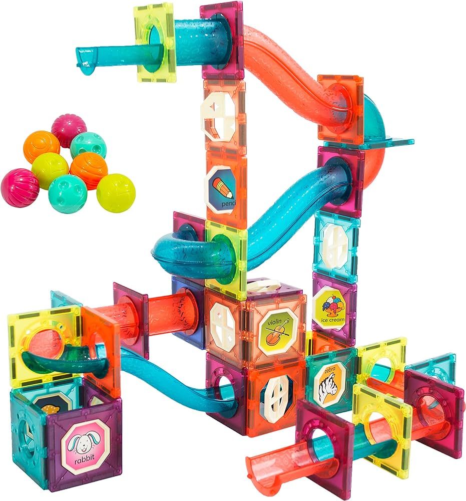 Magnetic Building Blocks Toys for Kids Ages 4-8-12 with Ball Track Educational STEM Toys Gifts fo... | Amazon (US)