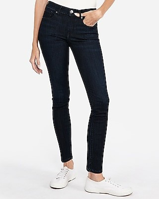 Mid Rise Dark Wash Stretch+ Super Skinny Jeans | Express