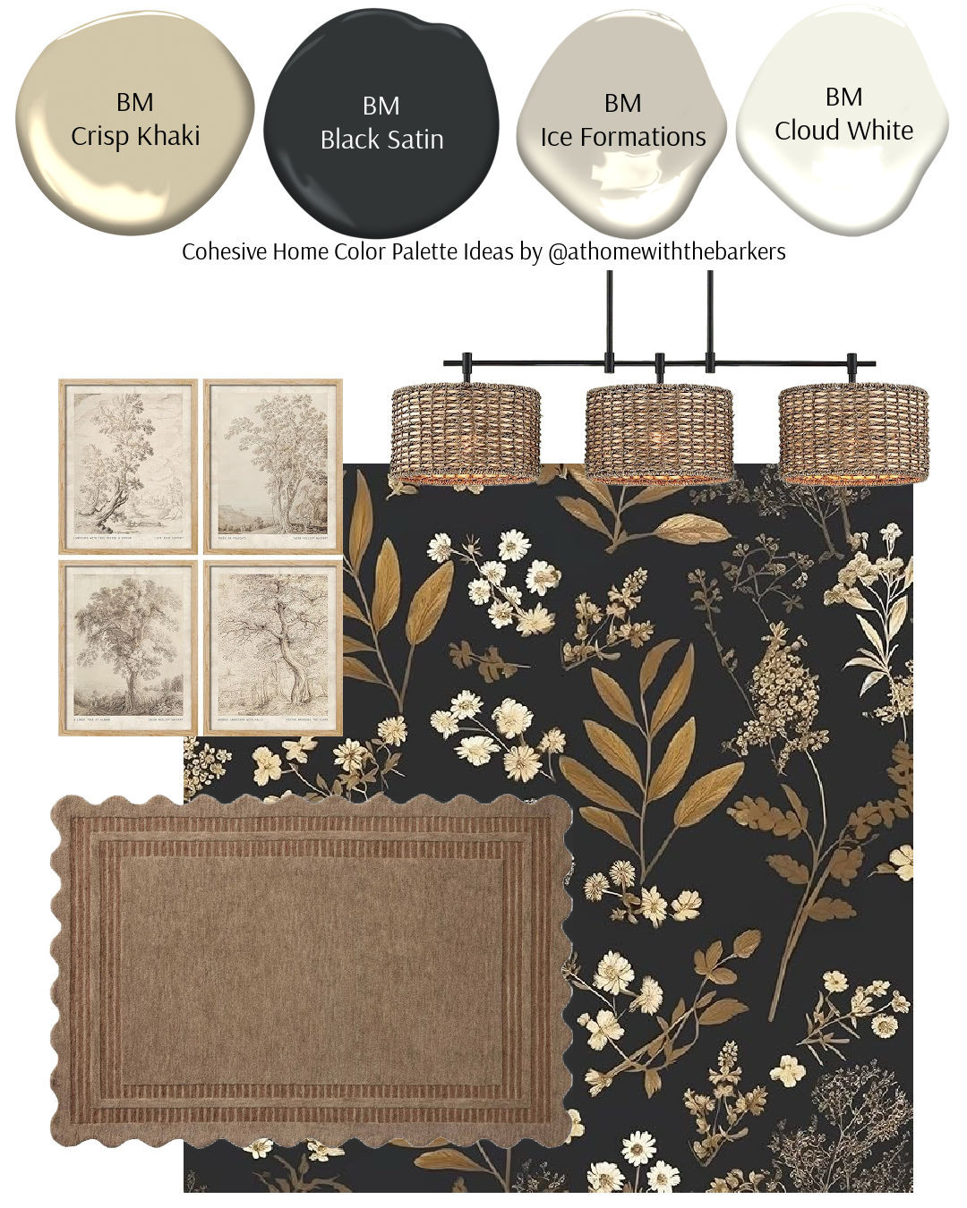 Black and tan neutral home decorating and paint color palette 

 #LTKHome #LTKSaleAlert