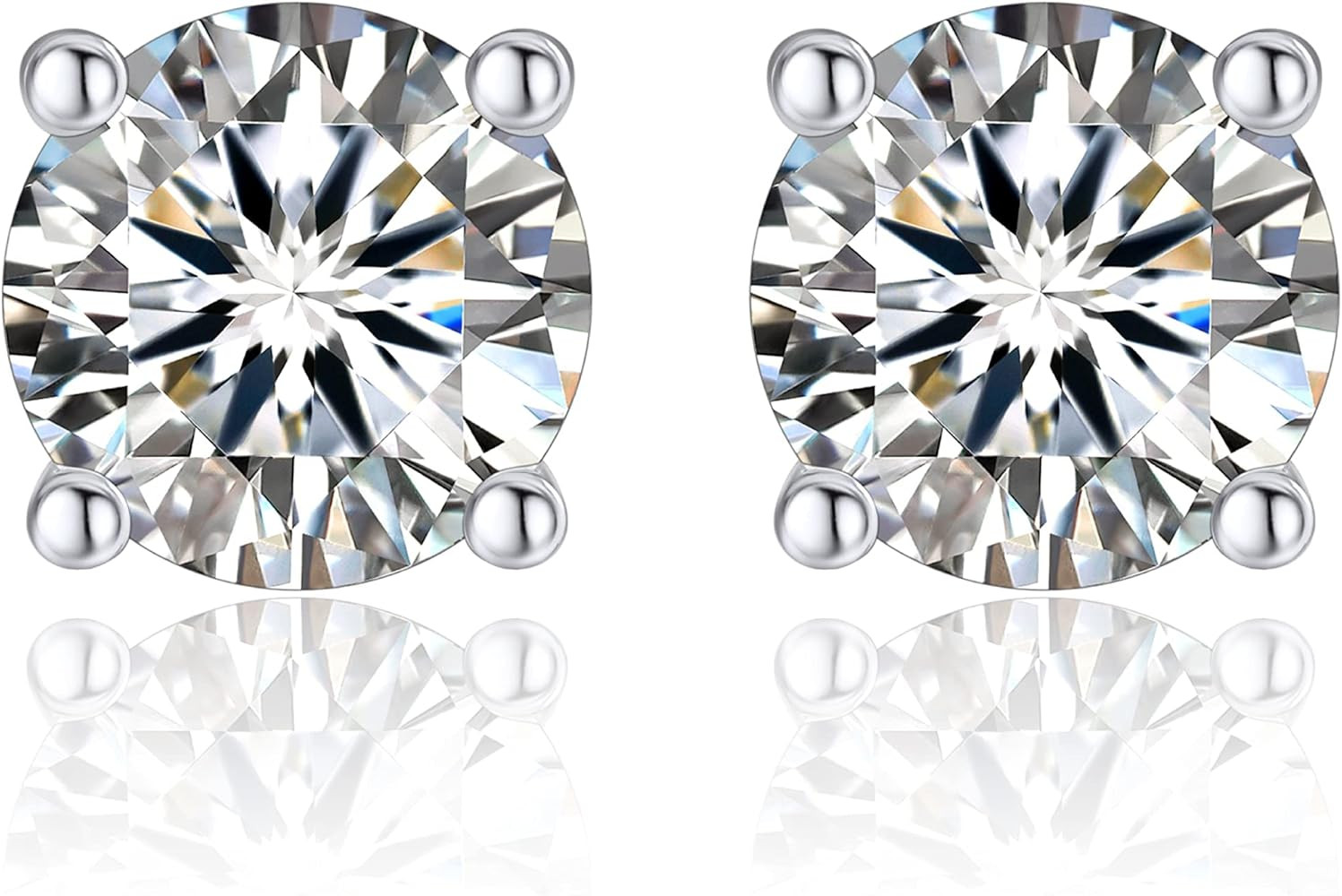 Moissanite Earrings, MomentWish Moissanite Handmade Earrings, D Color VVS1 Simulated Diamond 925 ... | Amazon (US)