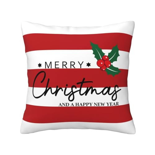 GOOESING Merry Christmas Pillow Covers 24x24 Inch Winter Holiday Happy New Year Red and White Striped Throw Pillow Cover Cushion Case Decoration for Sofa Couch | Amazon (US)