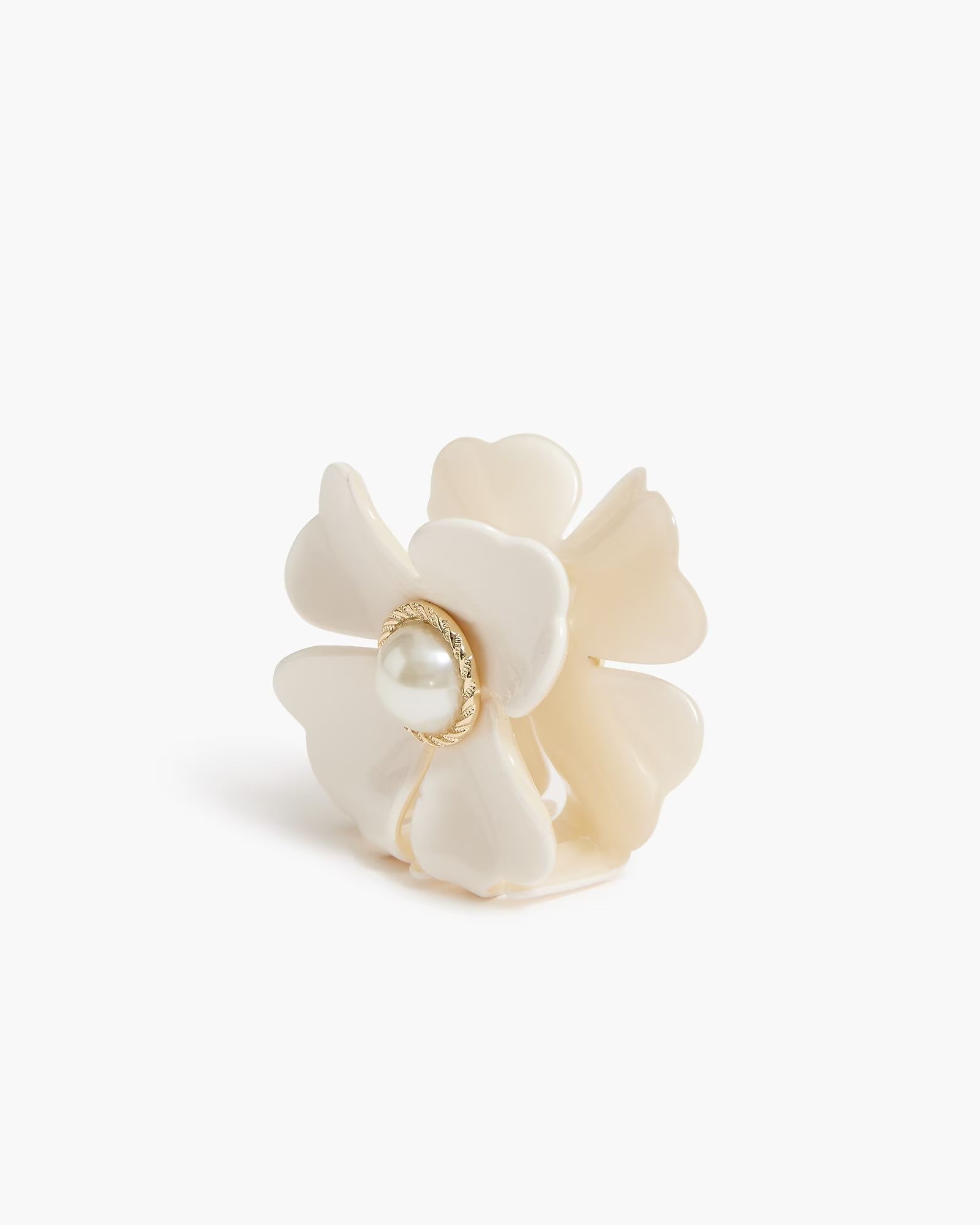 Flower with pearl claw clip | J.Crew Factory