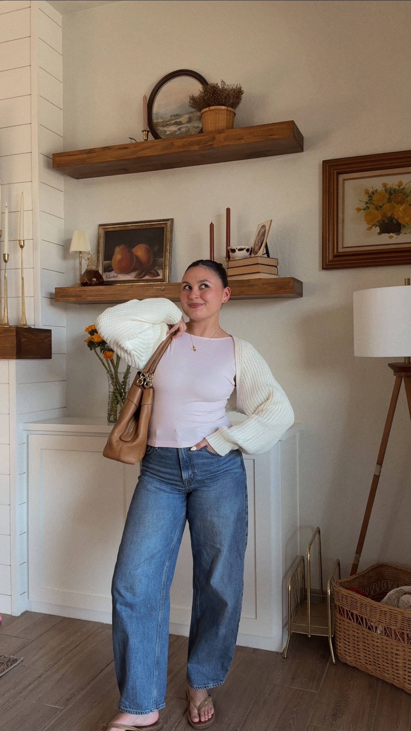 Give me a bolero shrug and I’m a happy gal 🙂‍↕️💕
Sizes: 
T shirt: M
Shrug: S
Jeans: 6/28 regularr

#LTKSeasonal #LTKWatchNow #LTKU