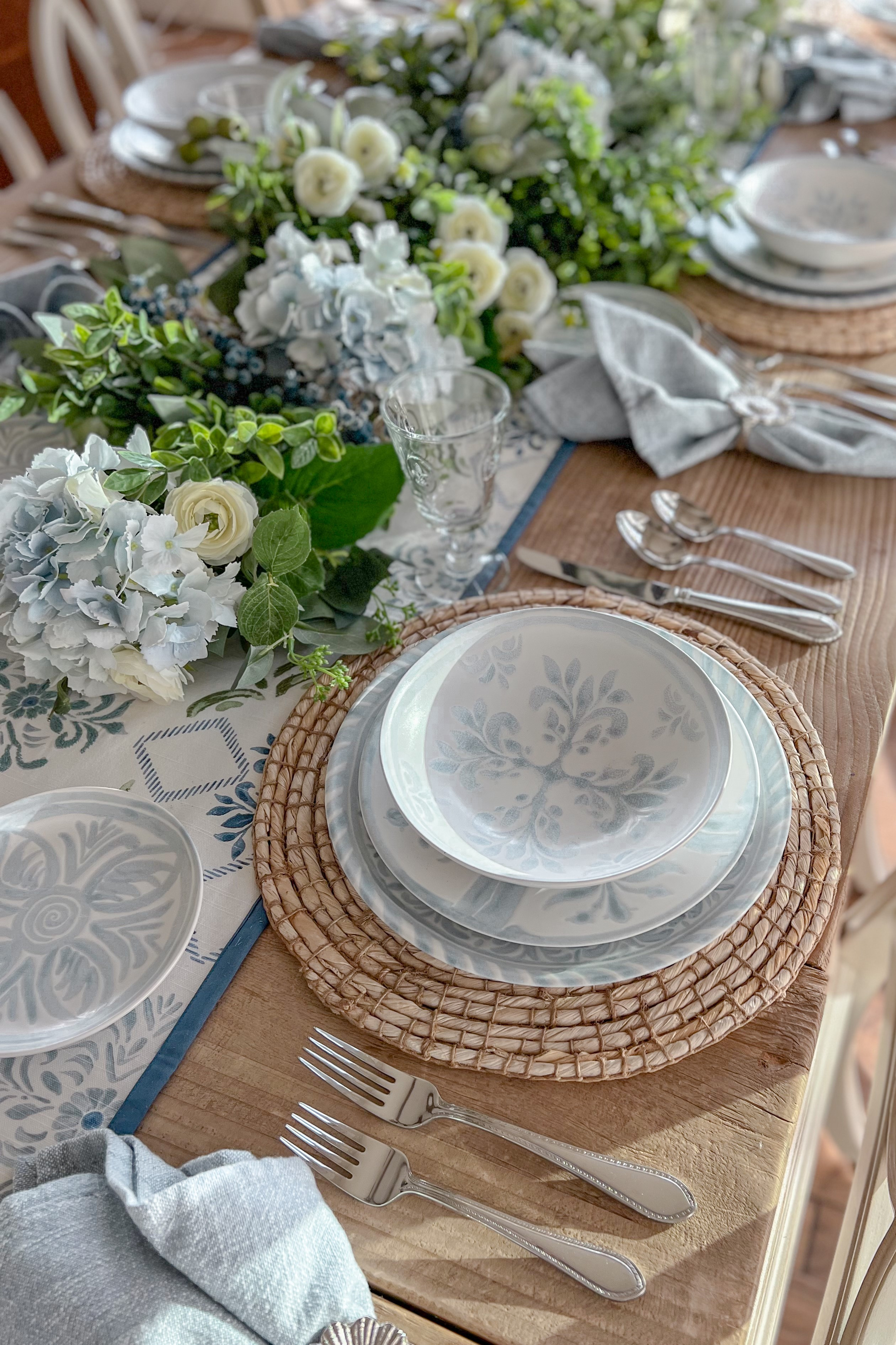 Create a fresh blue and white spring tablescape with chambray accents, hydrangeas, and elegant table decor perfect for Easter brunch or spring entertaining. I’m sharing the exact pieces used to style this beautiful seasonal table so you can recreate the look at home.

🌸 Shop all the table decor and spring styling pieces through my LTK links and save this look for your spring hosting inspiration!

#springtablescape #springdecor #blueandwhitedecor #springtabledecor #eastertablescape #springentertaining #hydrangeadecor #tablescapeideas #ltkhome #homedecorinspo #homewithhollyj #shophollyjhome 

 #LTKfoodie #LTKSeasonal #LTKHome