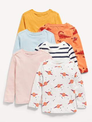 Unisex 6-Pack Long-Sleeve T-Shirt for Toddler | Old Navy (US)