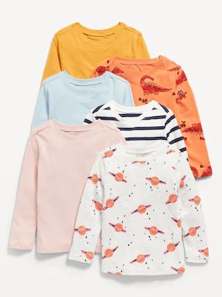 Unisex 6-Pack Long-Sleeve T-Shirt for Toddler | Old Navy (US)