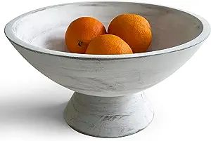 Fairwood Way White Fruit Bowl - White Footed Bowl – Coastal, Shabby Chic or Farmhouse Centerpie... | Amazon (US)