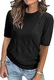 Arach&Cloz Womens Summer Tops 2025 Fashion Short Sleeve Sweaters Crew Neck Business Casual Outfit... | Amazon (US)