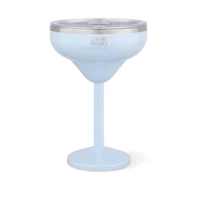 Thyme & Table 10oz Stainless Steel Margarita Tumbler with Push Lid, Blue | Walmart (US)