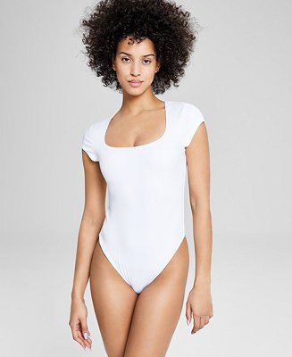 And Now This Women's Double-Layered Ribbed Square-Neck Bodysuit, Created for Macy's - Macy's | Macy's